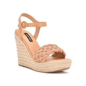 Nine West Womens WNHOSANA3 Ankle Strap Warm Wedge Sandals